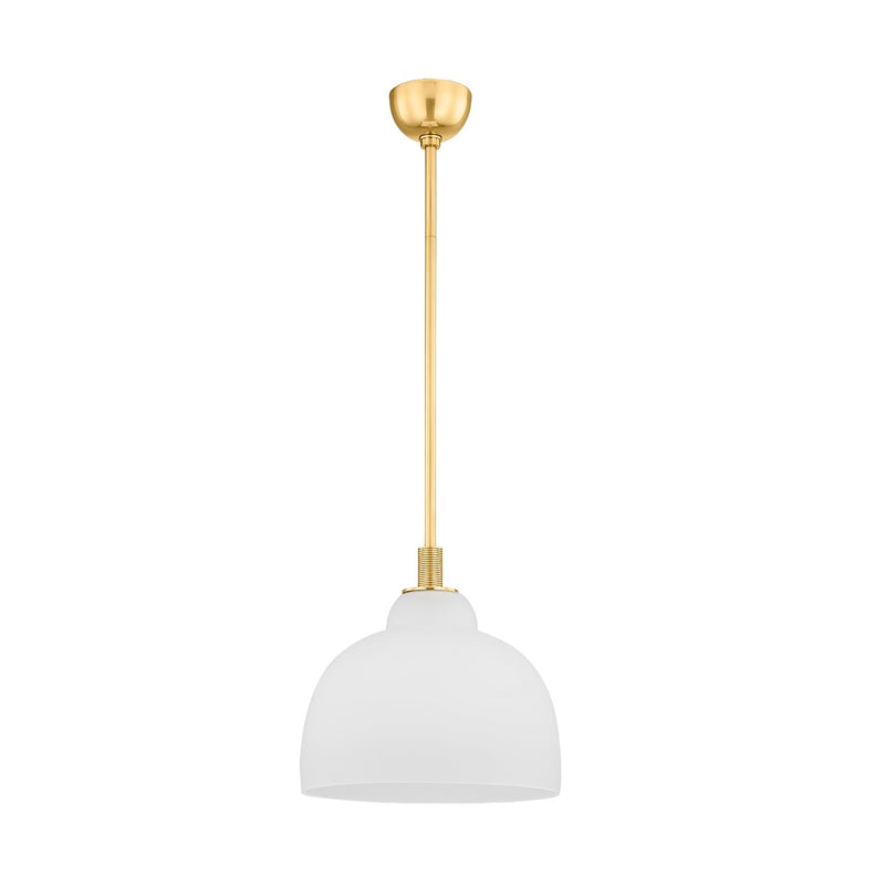 Hudson Valley 7515-AGB One Light Pendant, Aged Brass