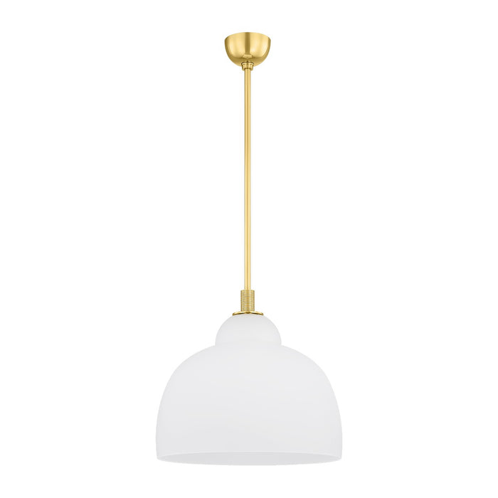 Hudson Valley 7518-AGB One Light Pendant, Aged Brass