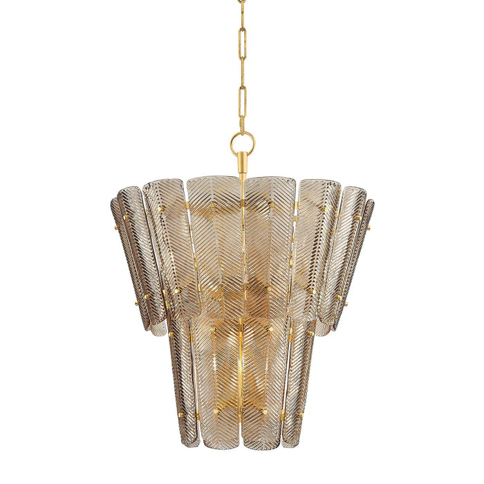 Hudson Valley 7910-VGL Ten Light Chandelier, Vintage Gold Leaf