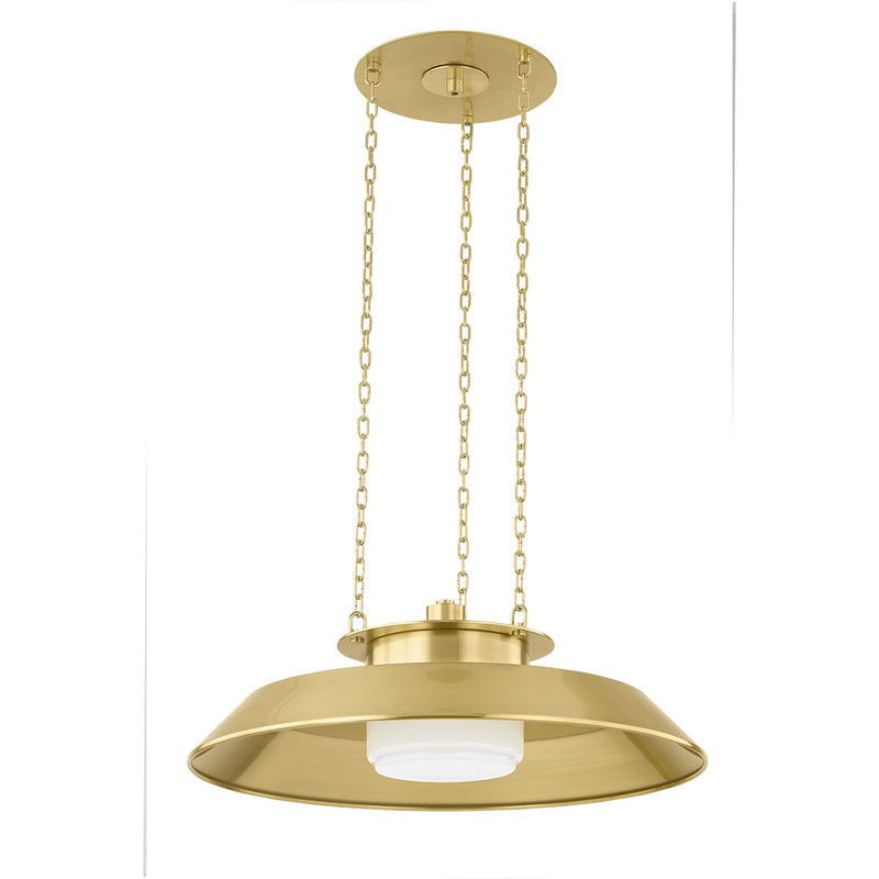 Hudson Valley 8822-AGB One Light Pendant, Aged Brass