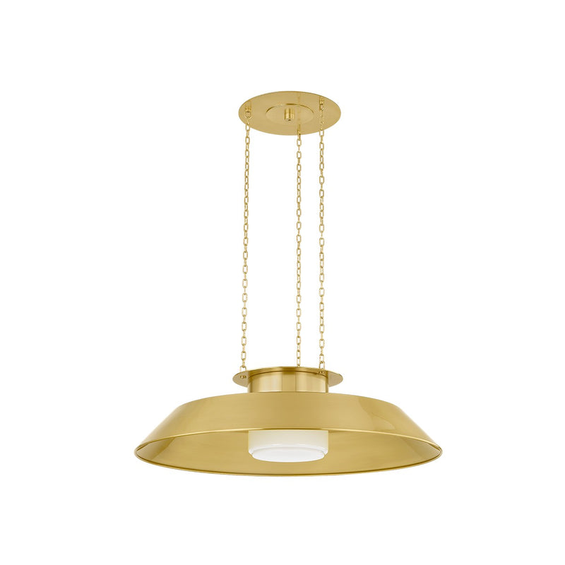 Hudson Valley 8832-AGB One Light Pendant, Aged Brass