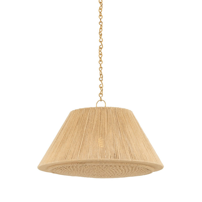 Hudson Valley 9424-AGB One Light Pendant, Aged Brass