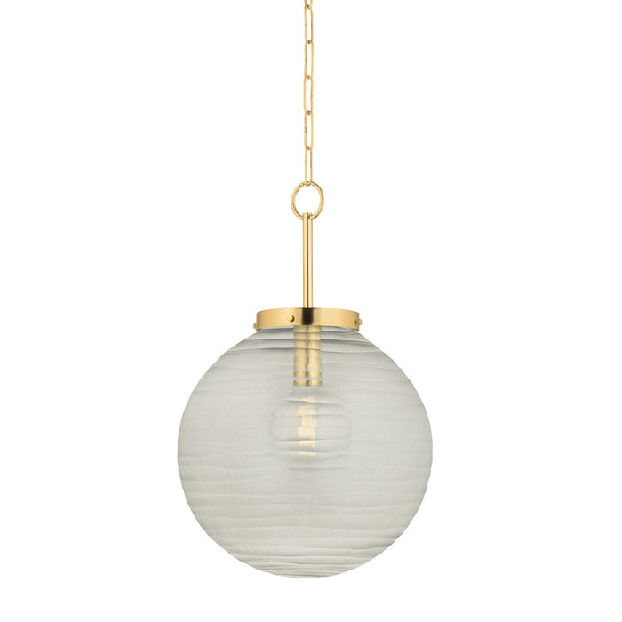 Hudson Valley 9917-AGB One Light Pendant, Aged Brass