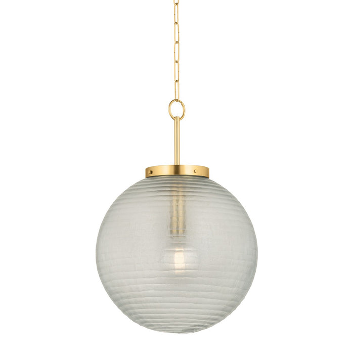 Hudson Valley 9920-AGB One Light Pendant, Aged Brass