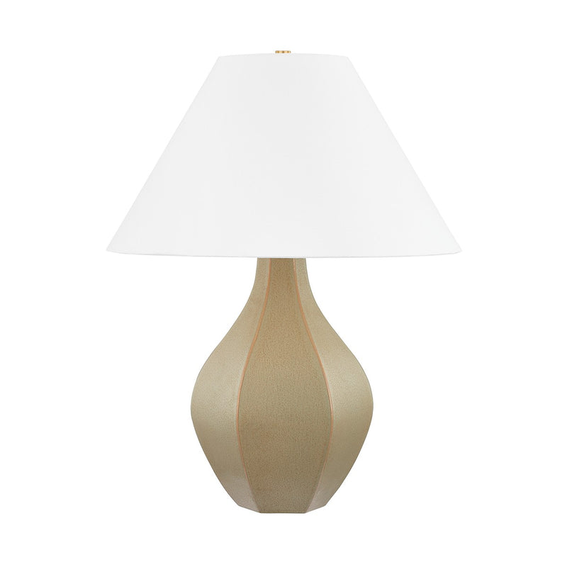 Hudson Valley L7029-AGB/CCN One Light Table Lamp, Aged Brass/Ceramic Cocoon