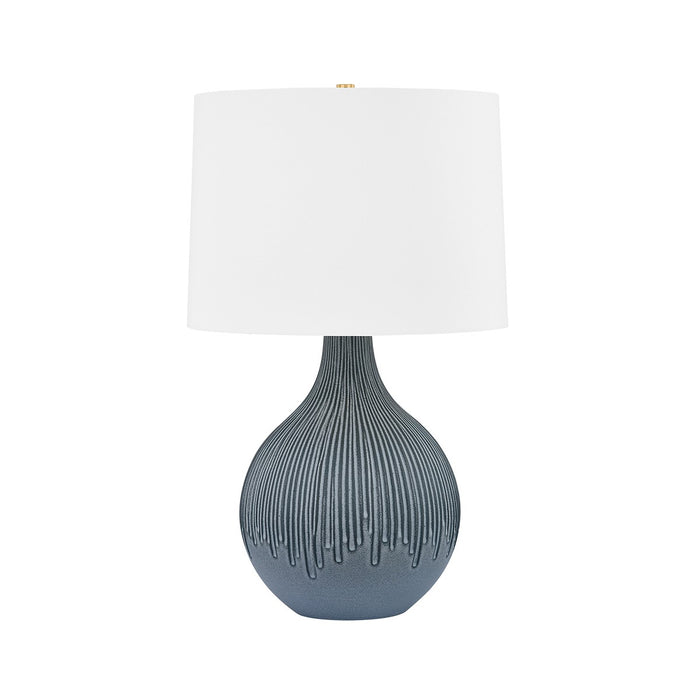 Hudson Valley L7428-AGB/CPB One Light Table Lamp, Aged Brass/Ceramic Providence Blue
