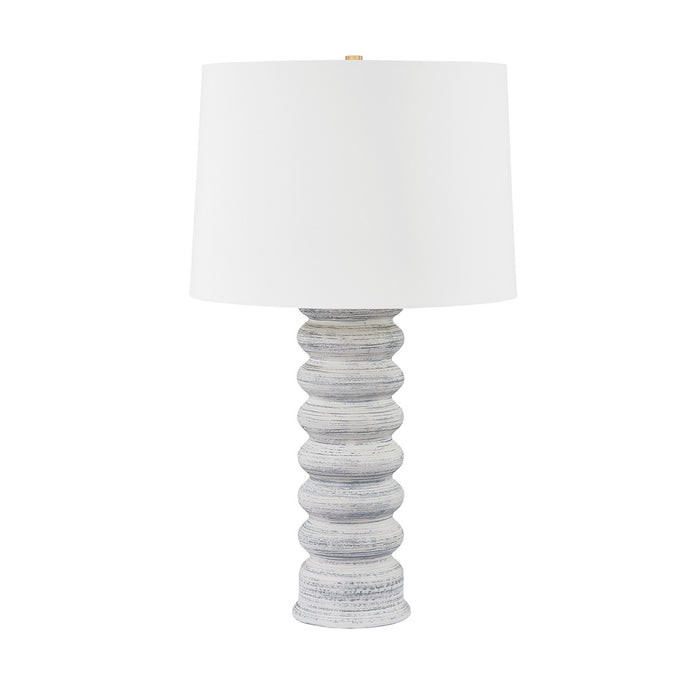 Hudson Valley L7633-AGB/CGY One Light Table Lamp, Aged Brass/Ceramic Grey White
