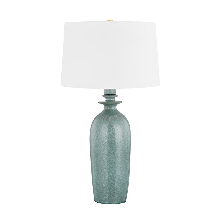Hudson Valley L8430-AGB/CRP One Light Table Lamp, Aged Brass/Ceramic Reactive Palladian