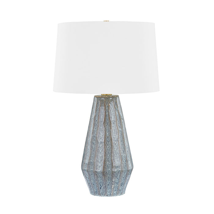 Hudson Valley L8731-AGB/CST One Light Table Lamp, Aged Brass/Ceramic Swept Coast