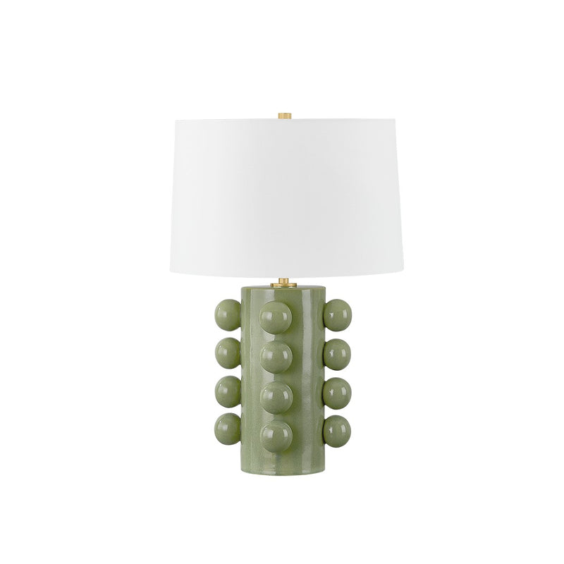 Hudson Valley L9126-AGB/CMC One Light Table Lamp, Aged Brass/Ceramic Moss Crackle