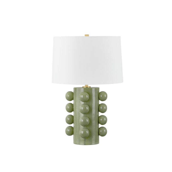 Hudson Valley L9126-AGB/CMC One Light Table Lamp, Aged Brass/Ceramic Moss Crackle