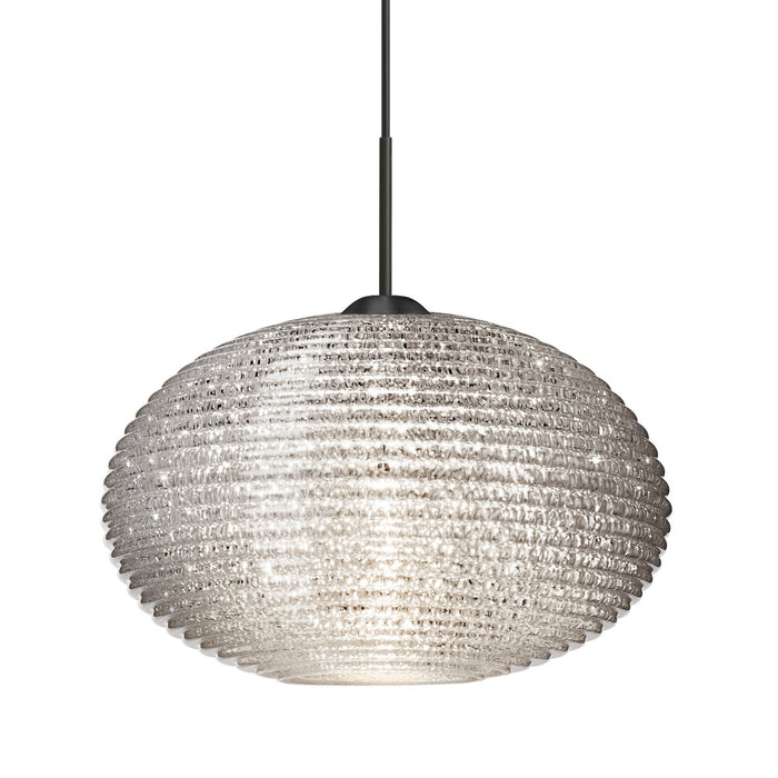 Besa 1JC-4912GL-BK One Light Pendant, Black