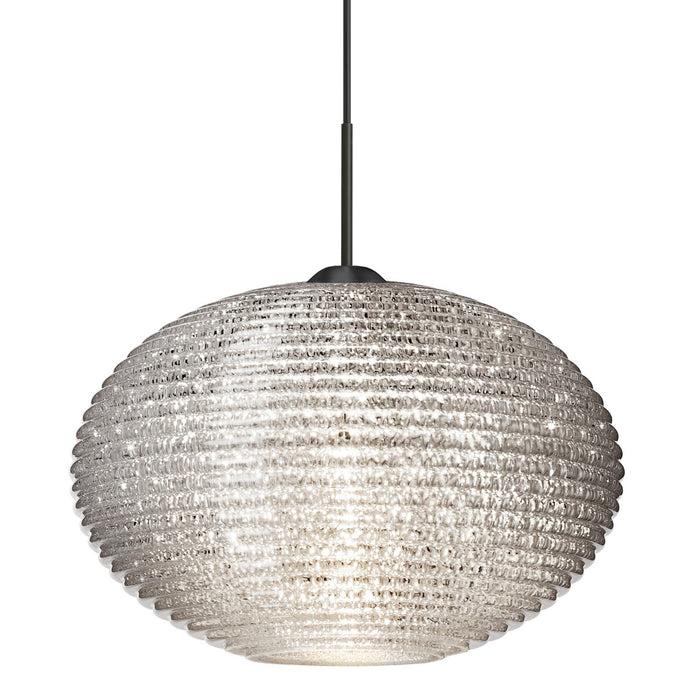 Besa 1JC-4913GL-BK One Light Pendant, Black
