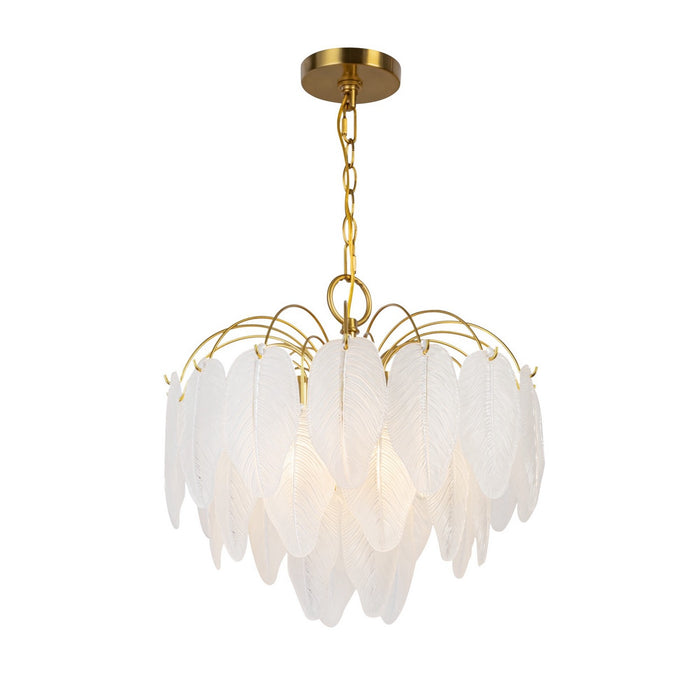 Artcraft AC11780BR Four Light Chandelier, Brushed Brass