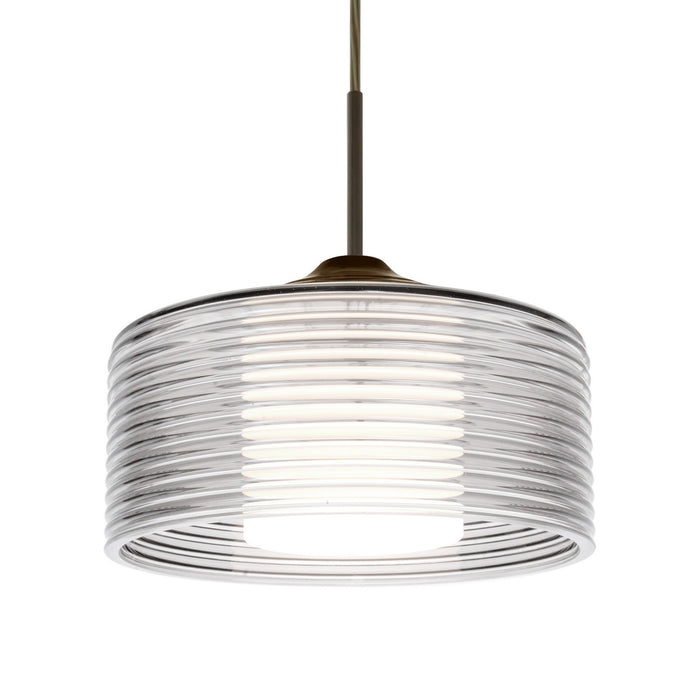 Besa 1JC-BELUCL-BR One Light Pendant, Bronze