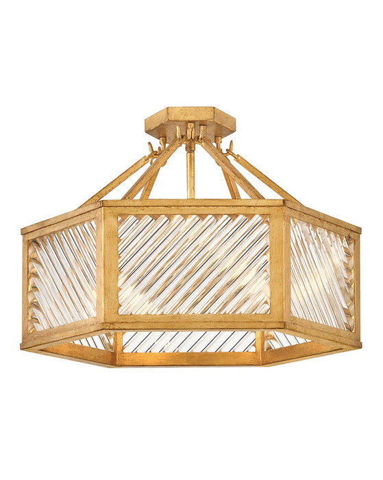 Hinkley 47461DA LED Semi-Flush Mount, Distressed Brass