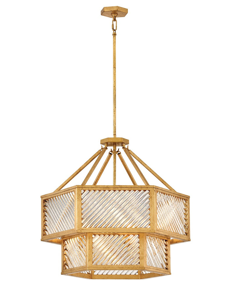 Hinkley 47464DA LED Chandelier, Distressed Brass