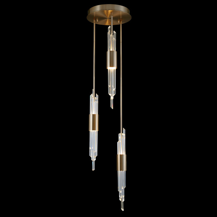 Allegri 037951-038-FR001 LED Foyer Pendant, Brushed Champagne Gold
