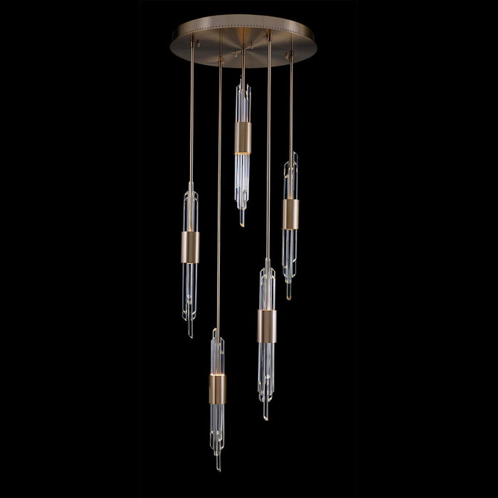 Allegri 037952-038-FR001 LED Foyer Pendant, Brushed Champagne Gold