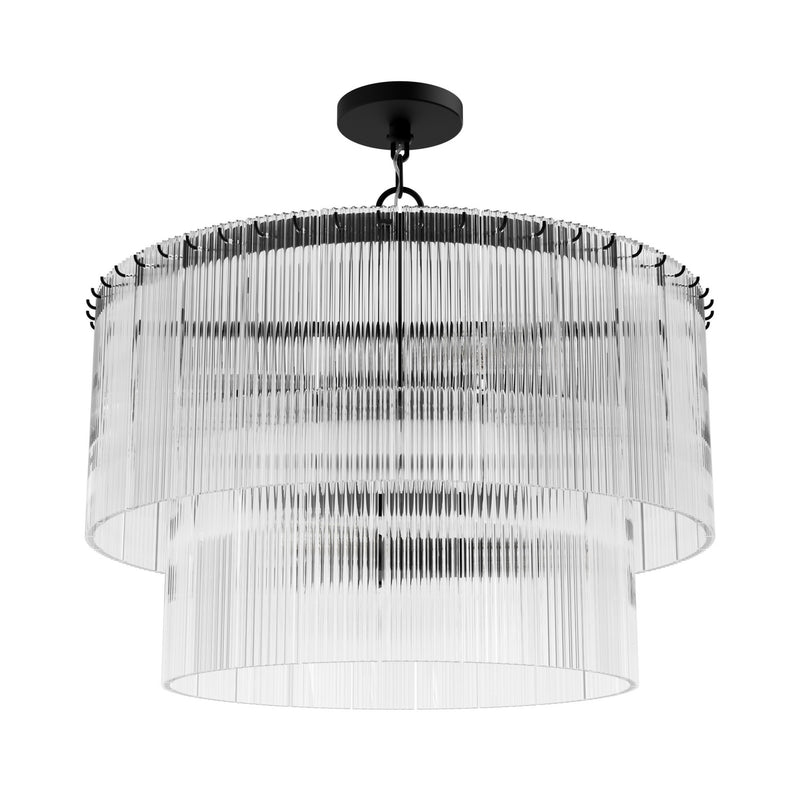 Hunter 13143 Six Light Chandelier, Matte Black