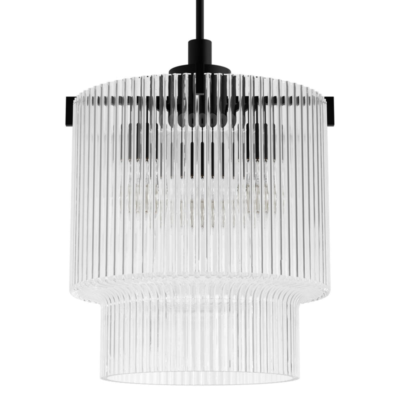Hunter 13149 Three Light Pendant, Matte Black