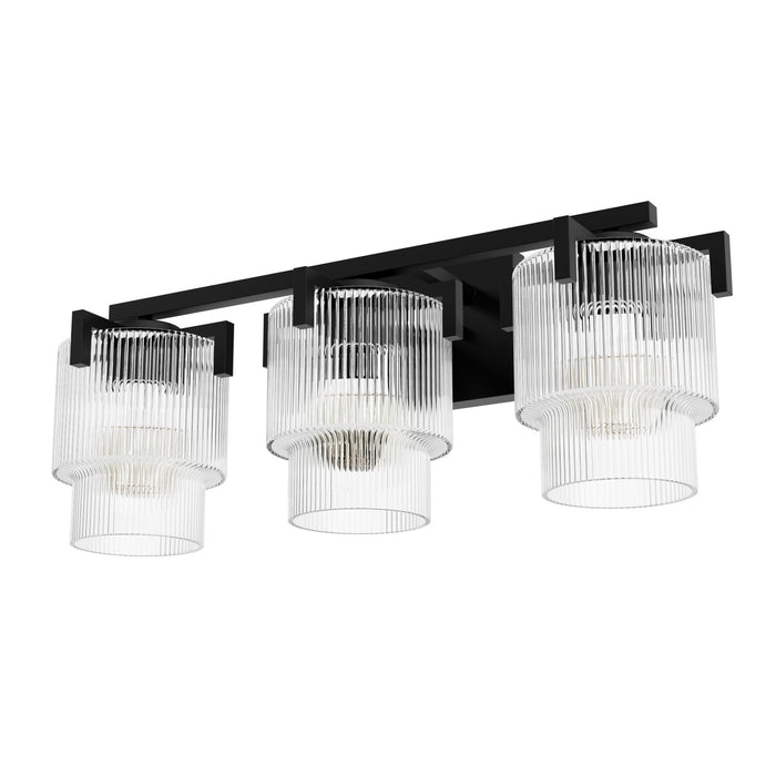 Hunter 13155 Three Light Bathroom Vanity, Matte Black