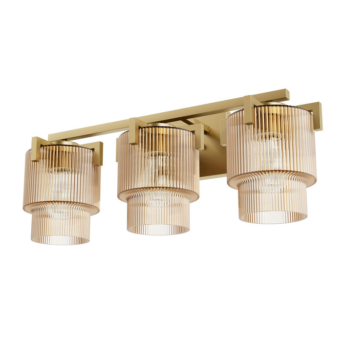 Hunter 13156 Three Light Bathroom Vanity, Luxe Gold