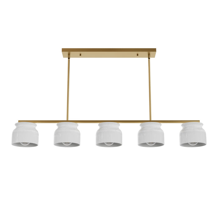 Hunter 13180 Five Light Chandelier, Luxe Gold