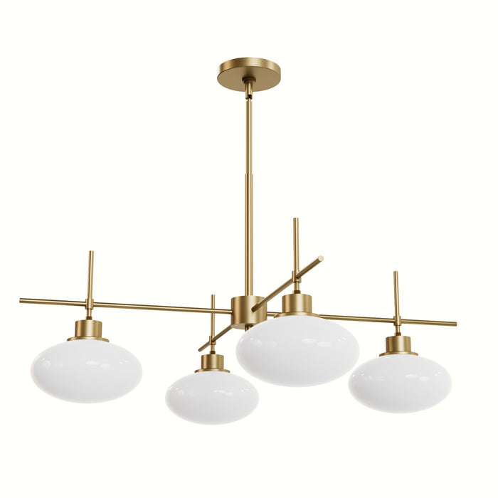 Hunter 13190 Four Light Chandelier, Luxe Gold