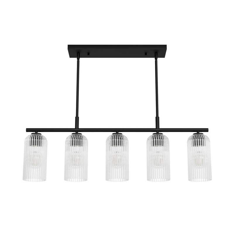 Hunter 13232 Five Light Chandelier, Matte Black