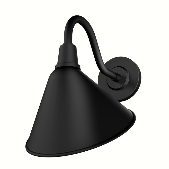 Hunter 46010 One Light Outdoor Wall Mount, Matte Black