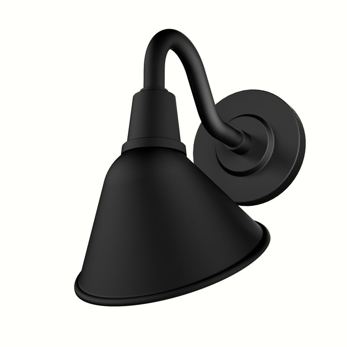 Hunter 46011 One Light Outdoor Wall Mount, Matte Black