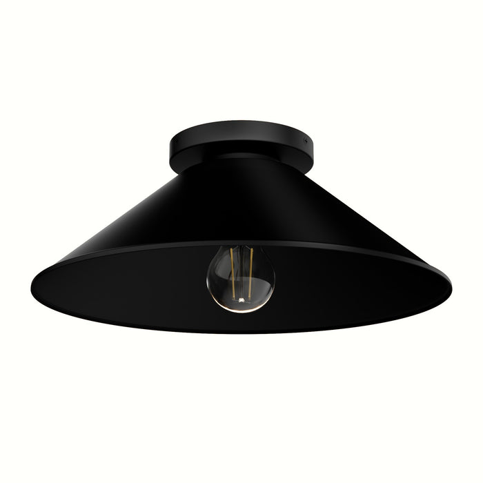 Hunter 46022 One Light Outdoor Flush Mount, Matte Black