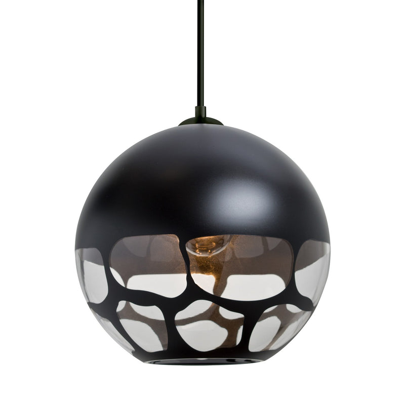 Besa 1JC-ROCKYBK-BK One Light Pendant, Black