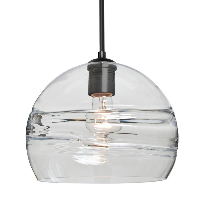 Besa 1JC-SPIR10CL-BK One Light Pendant, Black
