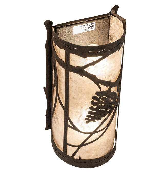 Meyda Tiffany 258144 Two Light Wall Sconce, Distressed Chestnut