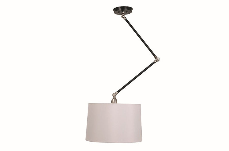 House of Troy UP501-BLK/SN One Light Pendant, Black/Satin Nickel