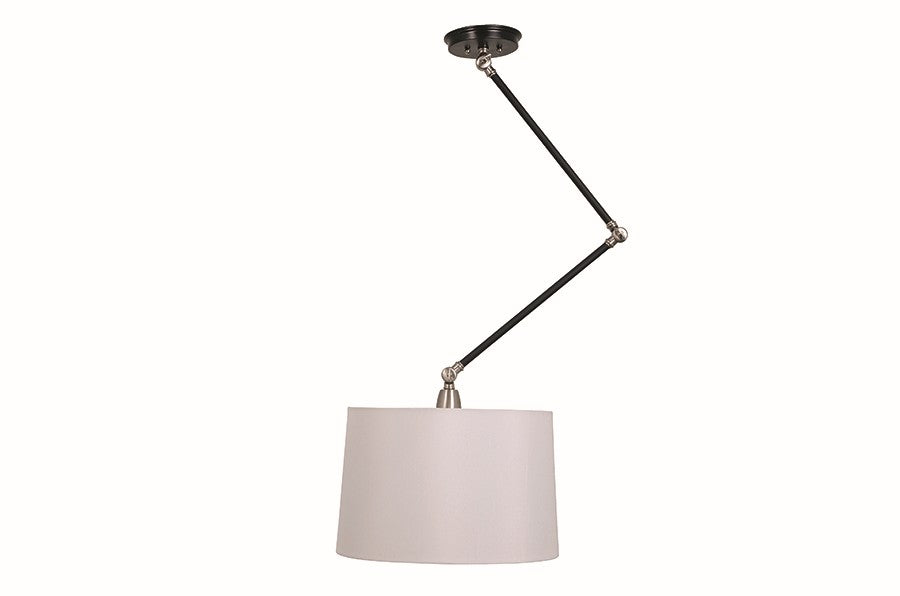 House of Troy UP501-BLK/SN One Light Pendant, Black/Satin Nickel