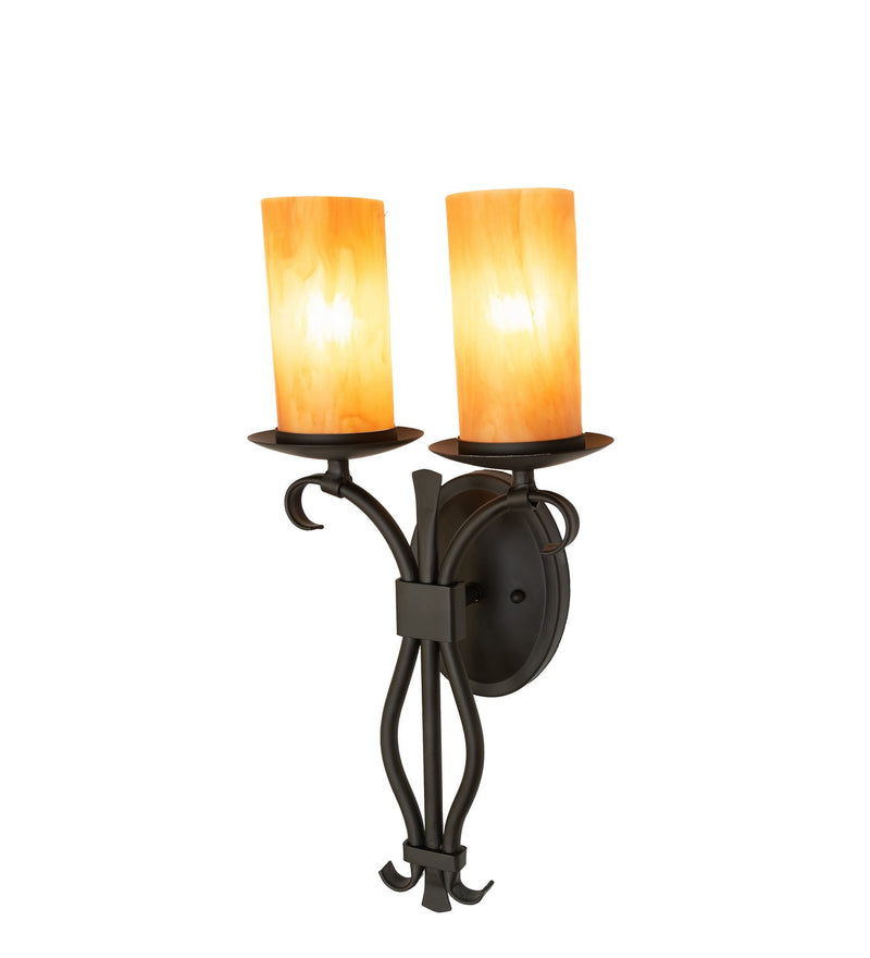 Meyda Tiffany 275883 Two Light Wall Sconce, Oil Rubbed Bronze