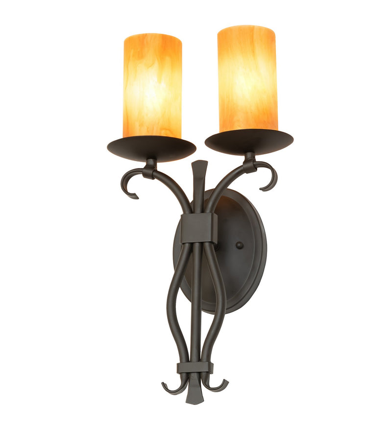 Meyda Tiffany 275883 Two Light Wall Sconce, Oil Rubbed Bronze