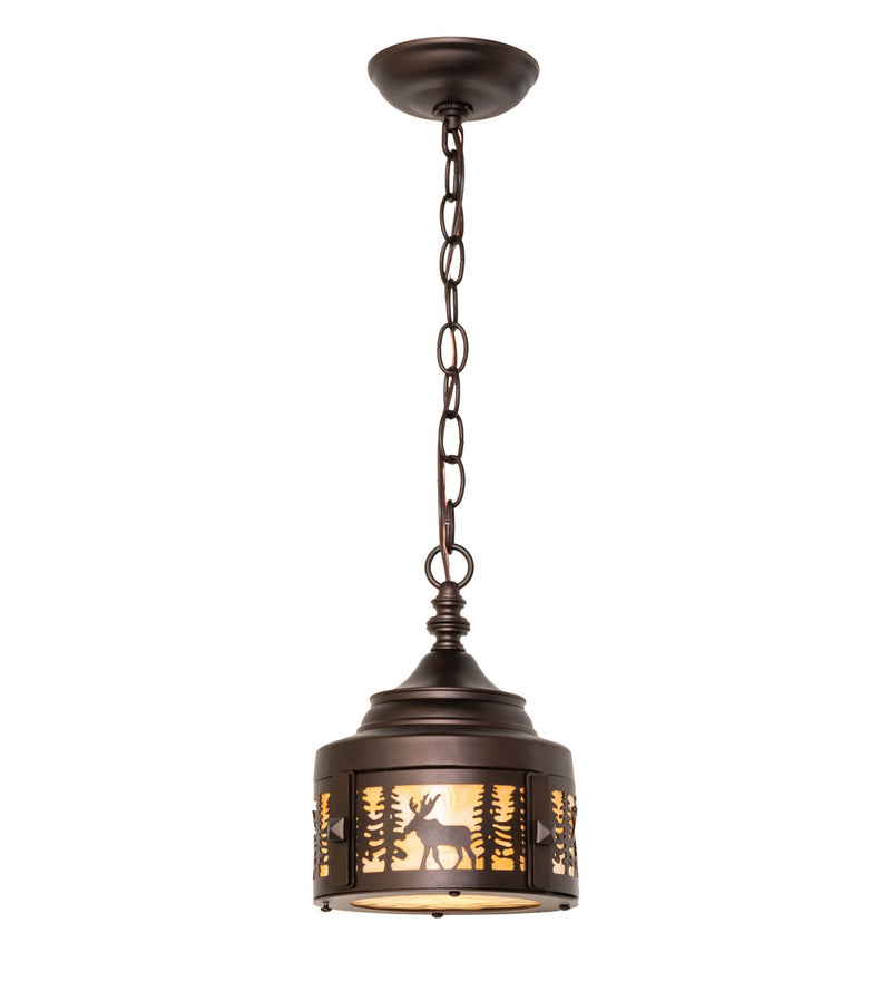 Meyda Tiffany 276061 One Light Mini Pendant, Mahogany Bronze