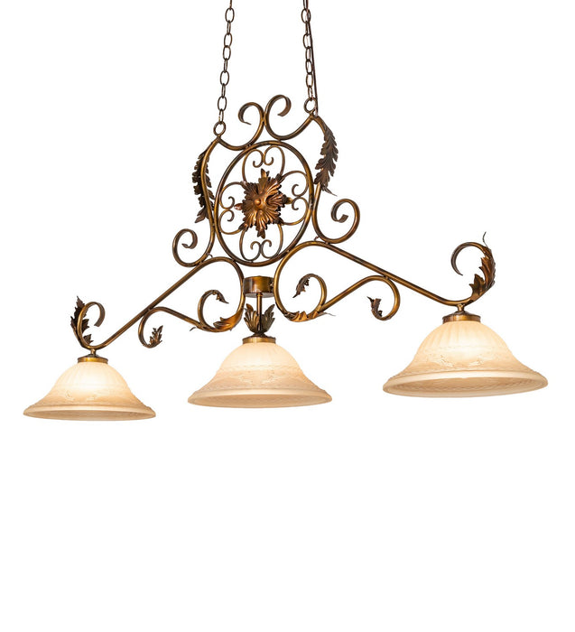 Meyda Tiffany 276474 Three Light Island Pendant, Lt Burnished Transparent Gold