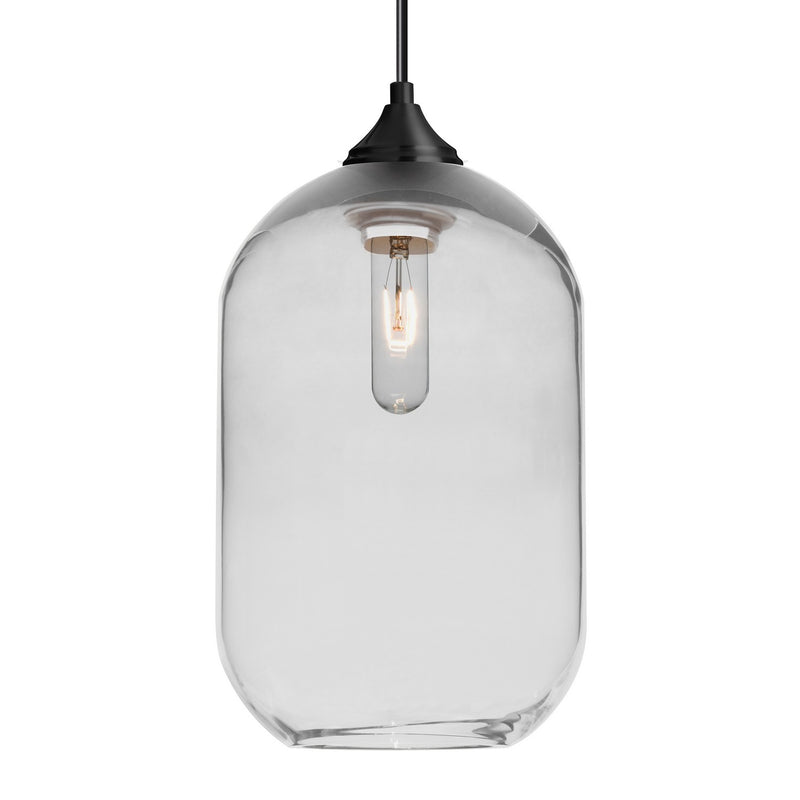 Besa 1JT-OMEGA12CL-BK One Light Pendant, Black