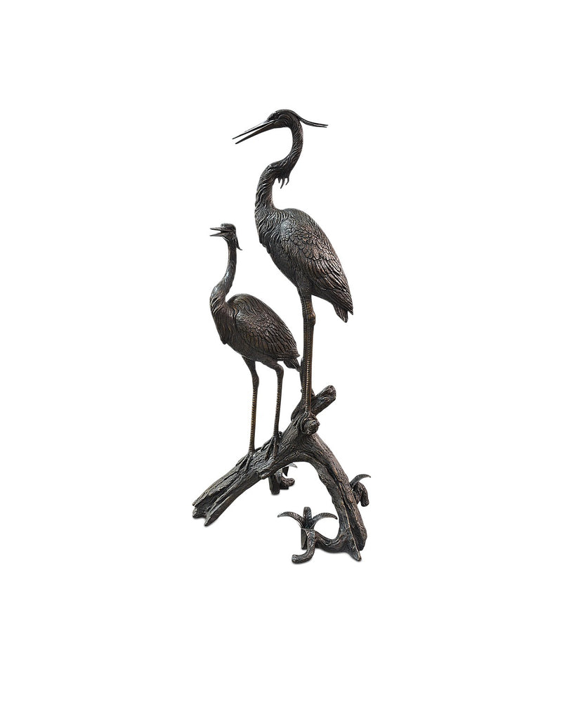 Currey and Company 1200-0913 Herons on Branch, Bronze