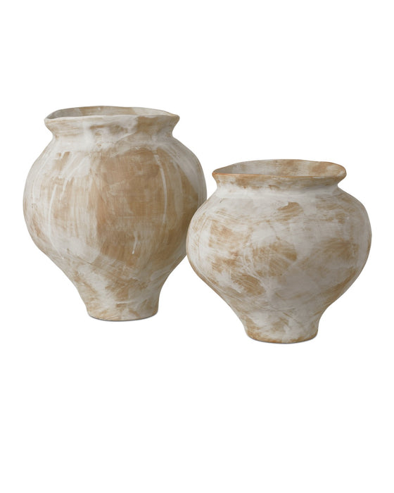 Currey and Company 1200-0928 Vase Set of 2, Black / White / Pale Green / Pale Red