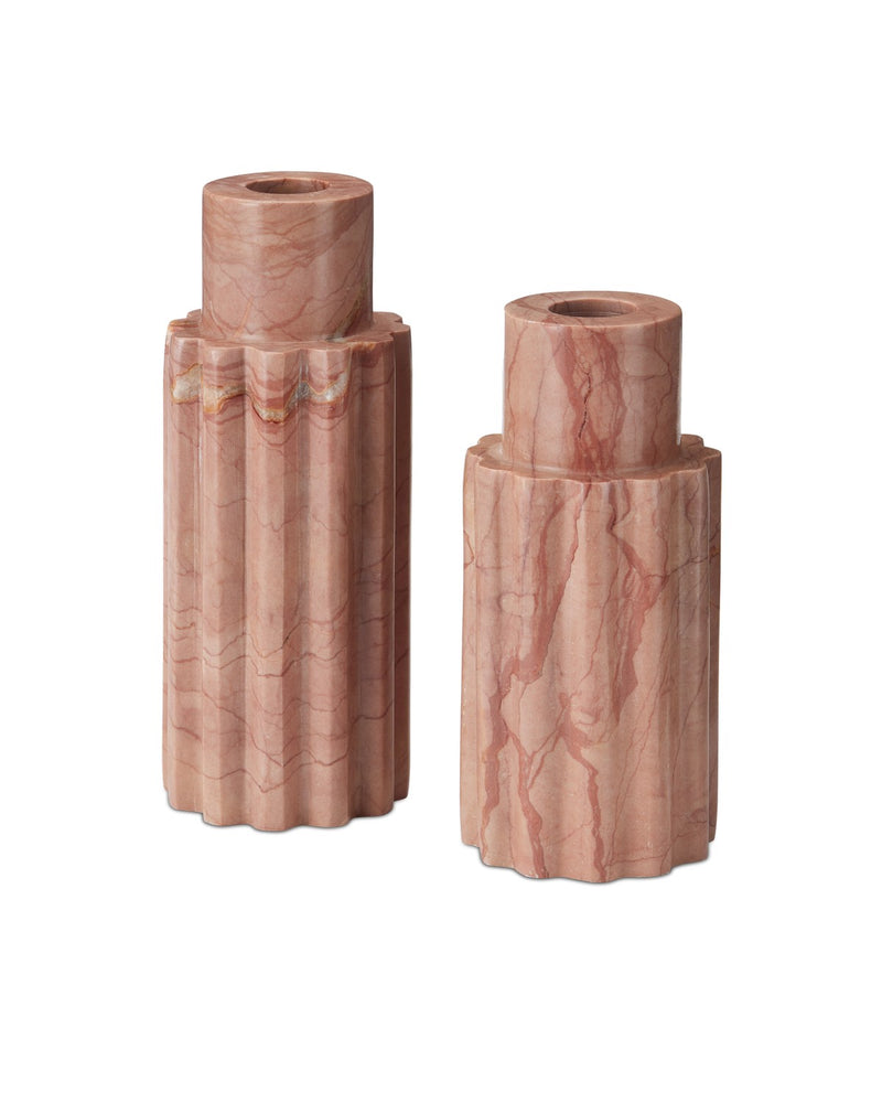 Currey and Company 1200-0953 Candle Holder Set of 2, Natural