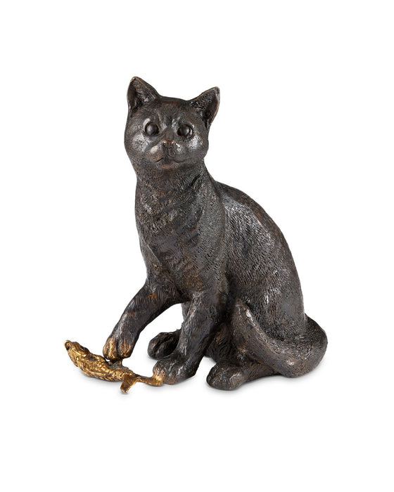 Currey and Company 1200-0958 Gatto, Dark Brown / Polished Gold