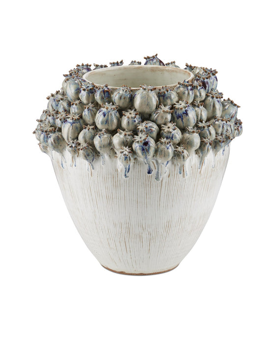 Currey and Company 1200-0965 Vase, Ivory / Reactive Blue & Purple