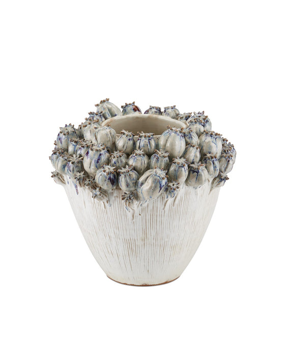 Currey and Company 1200-0966 Vase, Ivory / Reactive Blue & Purple