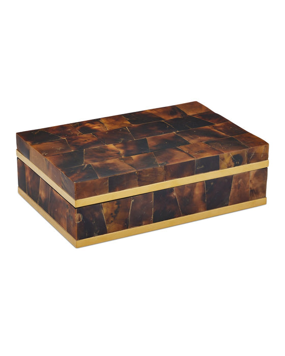 Currey and Company 1200-0971 Box, Natural / Brass / Black